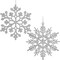36-Pack Silver Glitter Snowflake Ornaments – 4-Inch Plastic Christmas Tree Decorations for Winter Wonderland Holiday Décor
